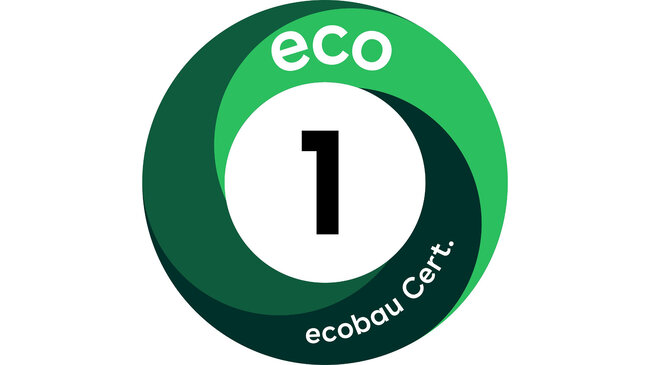 Piktogramm ecobau Cert. 1: Sehr gut geeignet für Minergie-ECO 