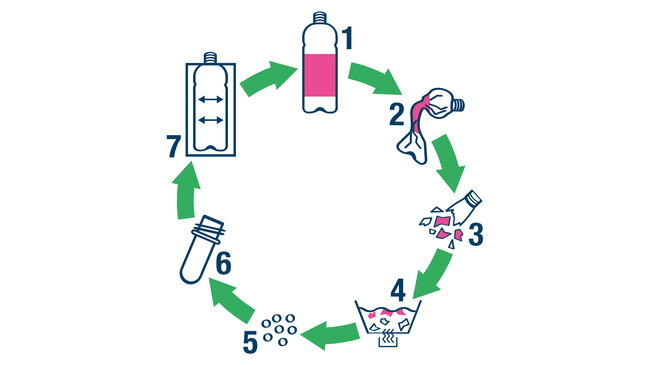 Recyclingkreislauf von PET-Flaschen