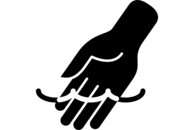 Ein Piktogramm einer schwarzen Hand, die ins Wasser taucht 