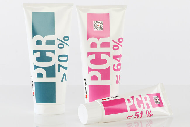 Drei Laminat-Tuben aus PCR-Material 