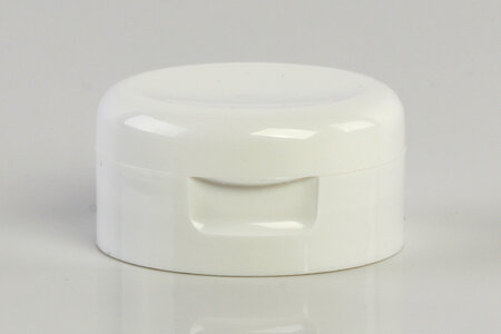 Weisser Klappverschluss für Tuben, Ausführung Flip-Top Soft. 
