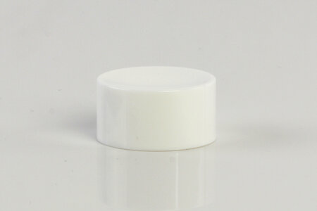 Weisser Schraubverschluss für Tuben, Ausführung M15. 