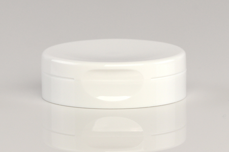 Weisser schmaler Klappverschluss für Tuben, Ausführung Slim Cap.