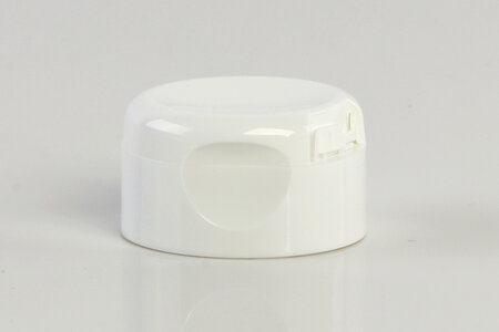 Weisser Sicherheitsverschluss für Tuben, Ausführung Tamper Evident.