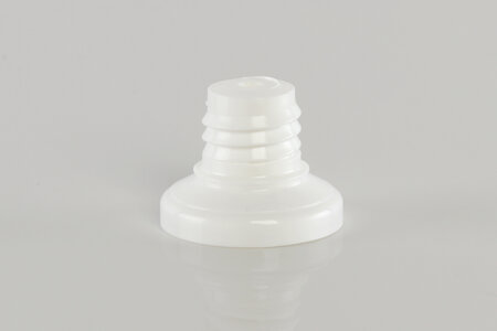 Weisse Tuben-Schulter geschraubt mit Durchmesser 25mm