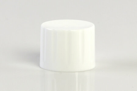 Weisser Sicherheitsverschluss für Tuben, Ausführung Fraktal.