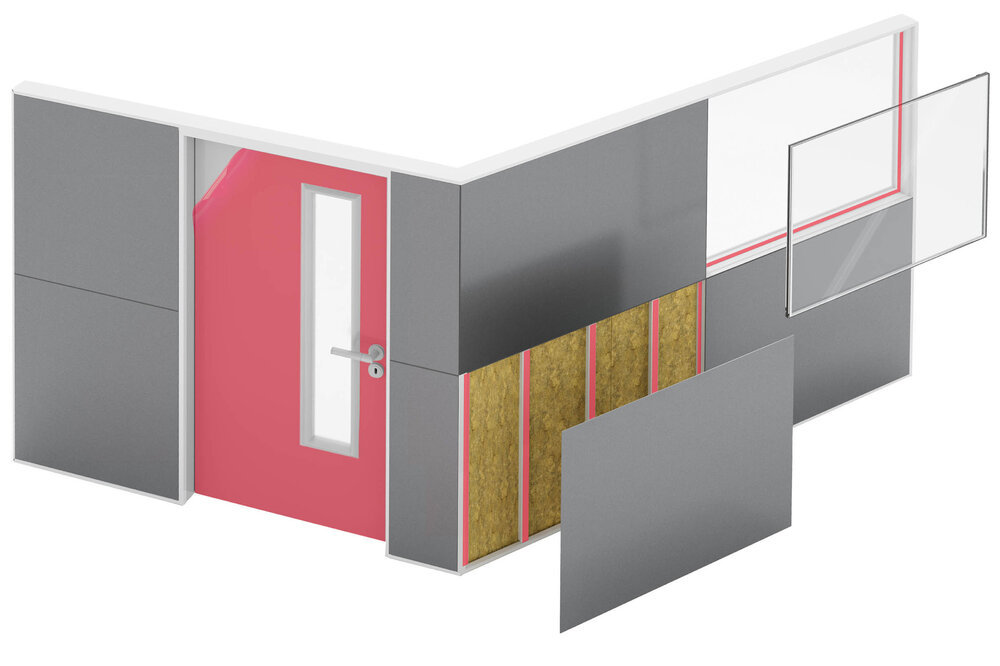 Possibilités d’utilisation des produits Permapack dans la construction métallique à l’aide d’une façade avec porte