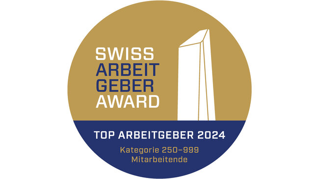 Logo des Swiss Arbeitgeber Awards mit der Auszeichnung als Top Arbeitgeber 2024