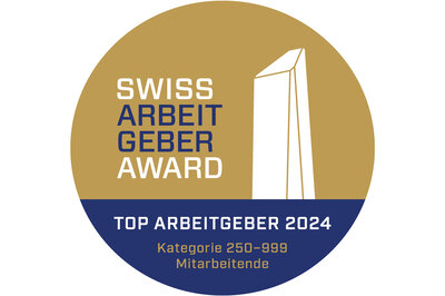 Logo des Swiss Arbeitgeber Awards mit der Auszeichnung als Top Arbeitgeber 2024