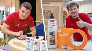 Augustin Mettraux und Silvan Reichen mit Permafix-Produkten ihrer Wahl.