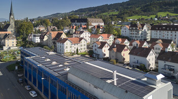 Luftaufnahme vom Permapack-Gebäude aus Richtung Nordwesten. 