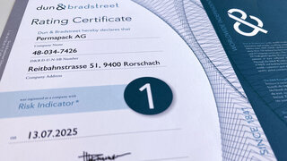 Rating-Zertifikat von Dun & Bradstreet für Permapack 