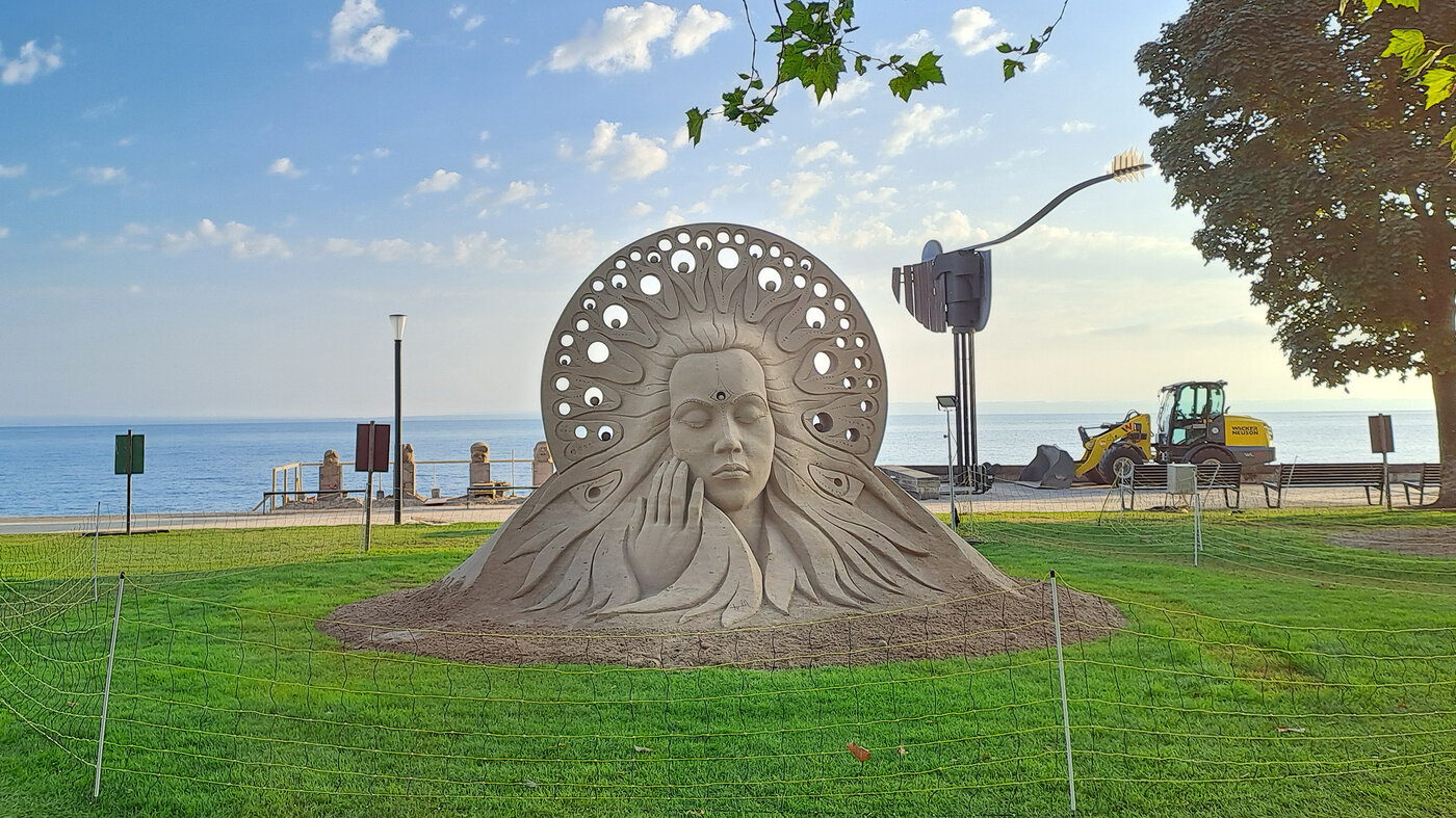 Publikumspreisgewinner: Sandskulptur mit dem Titel «Transcendental Mind».