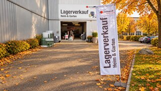 Eingang zum Permapack Lagerverkauf Heim & Garten in Rorschach